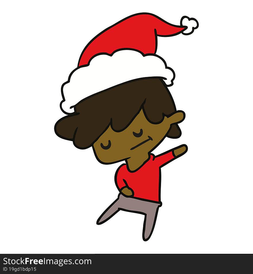 christmas cartoon of kawaii boy