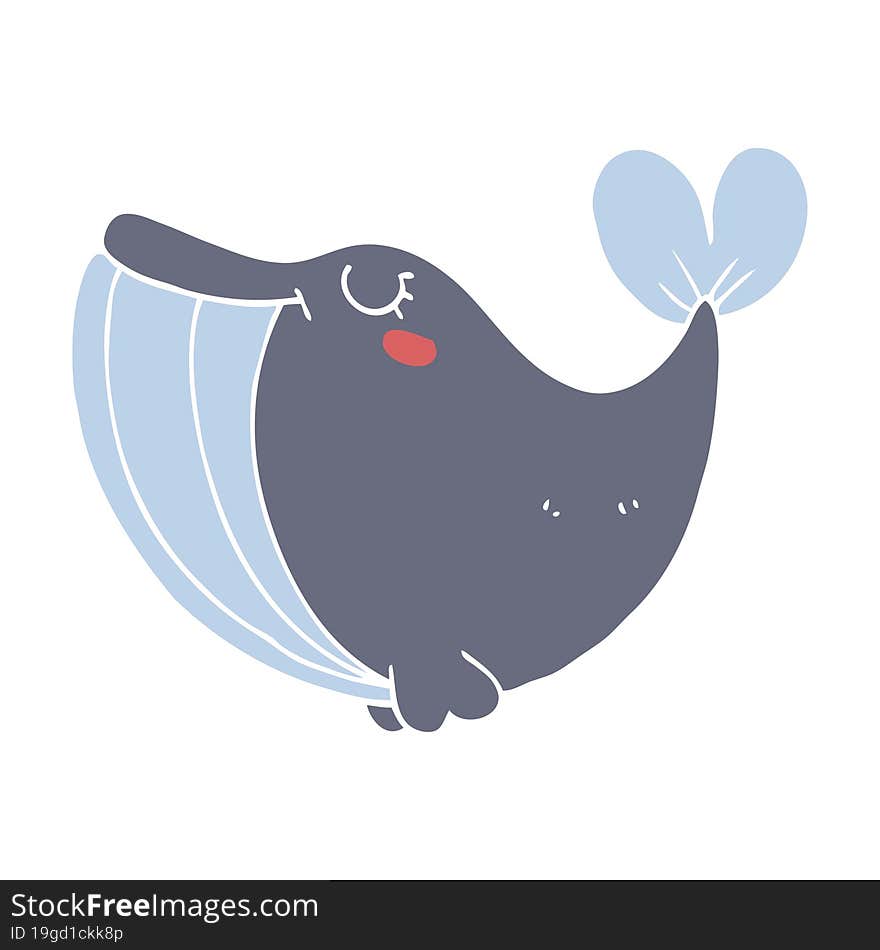 flat color style cartoon whale