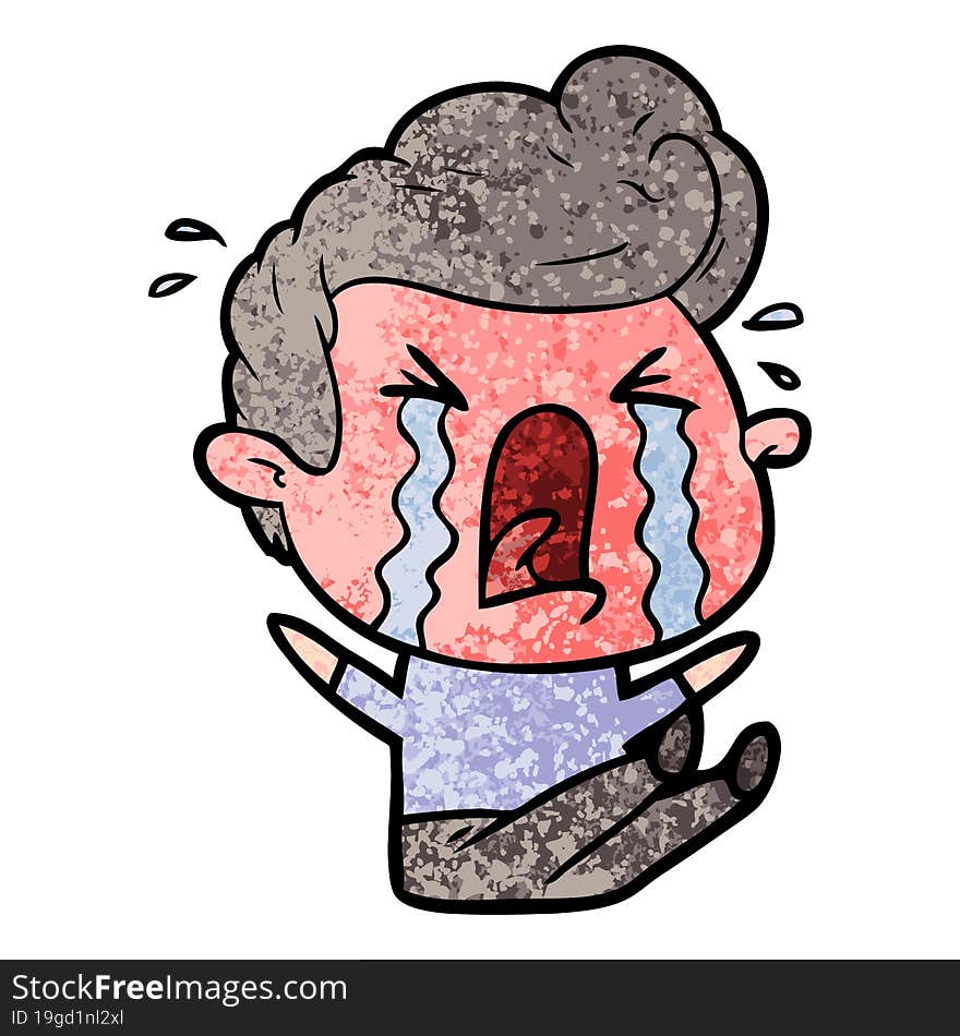 cartoon crying man. cartoon crying man