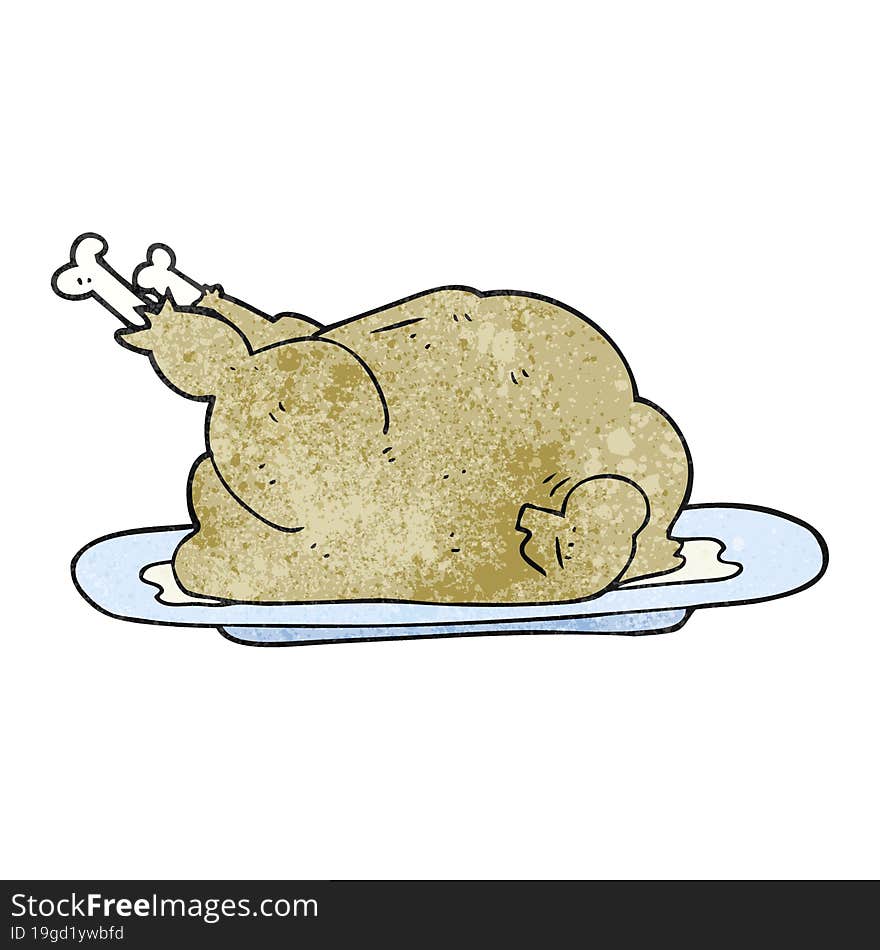 Textured Cartoon Cooked Chicken