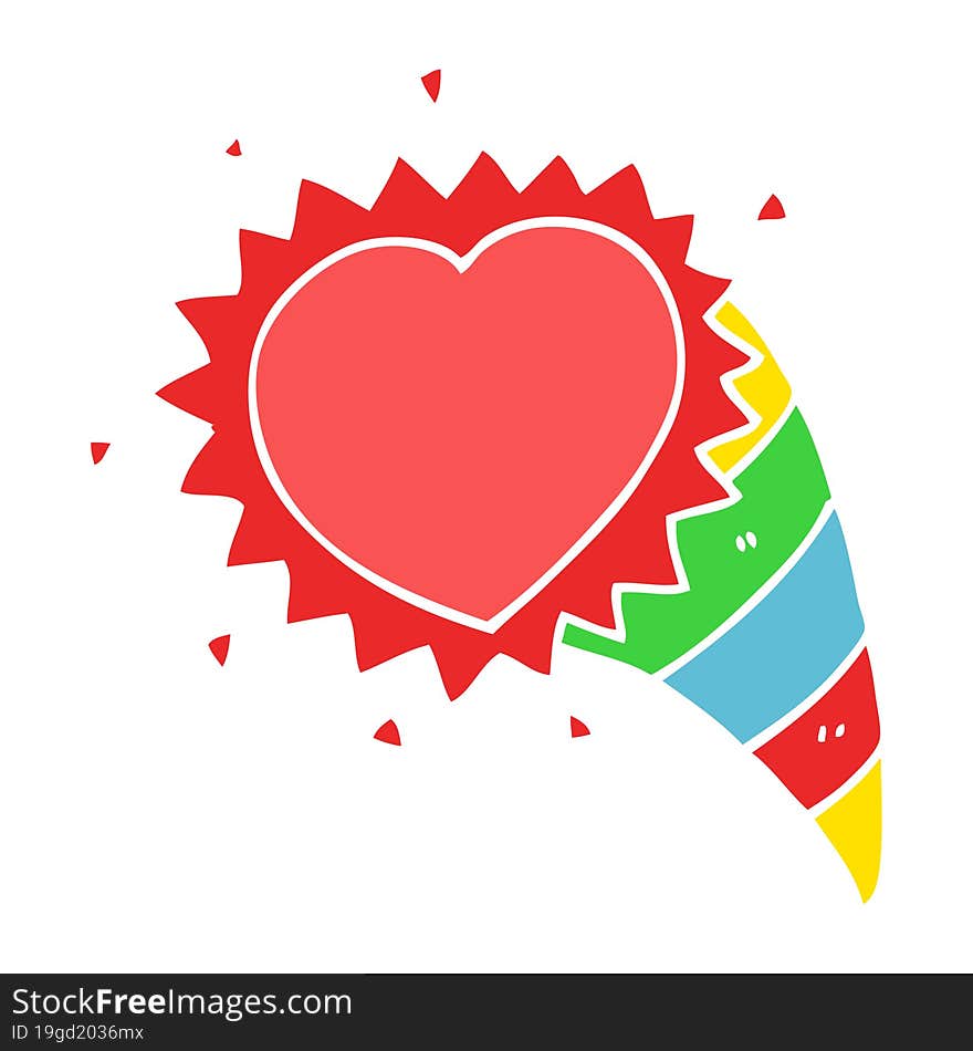 flat color style cartoon love heart symbol