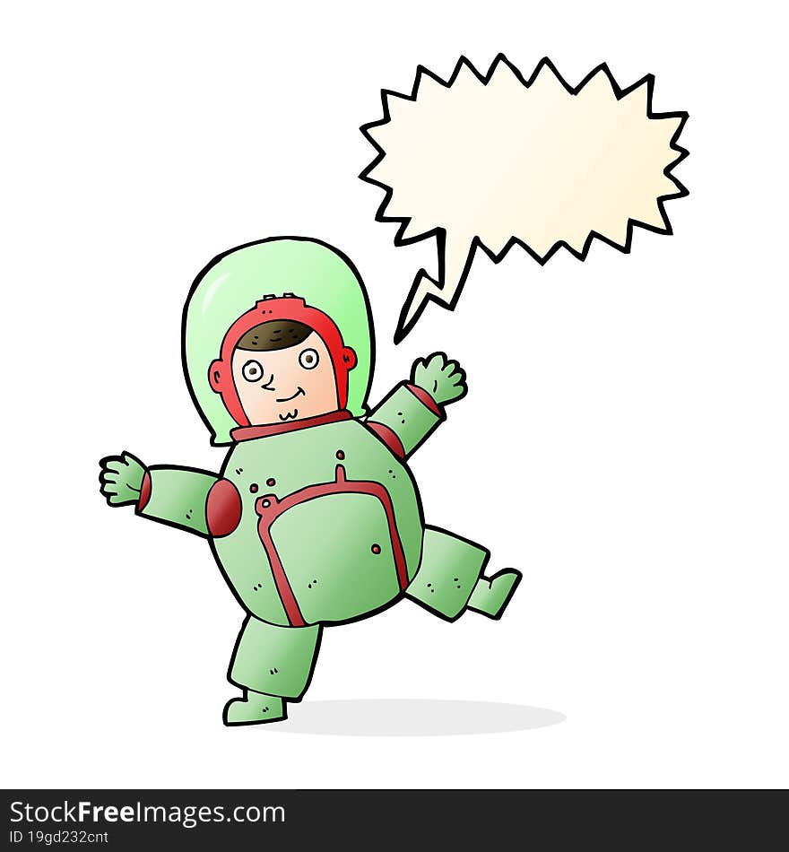 cartoon astronaut with speech bubble