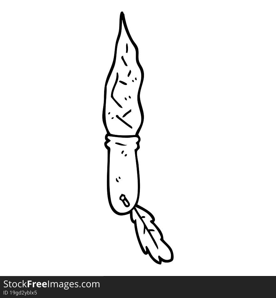 line drawing cartoon of a stone dagger