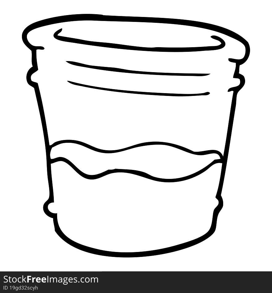 line drawing cartoon glass of drink