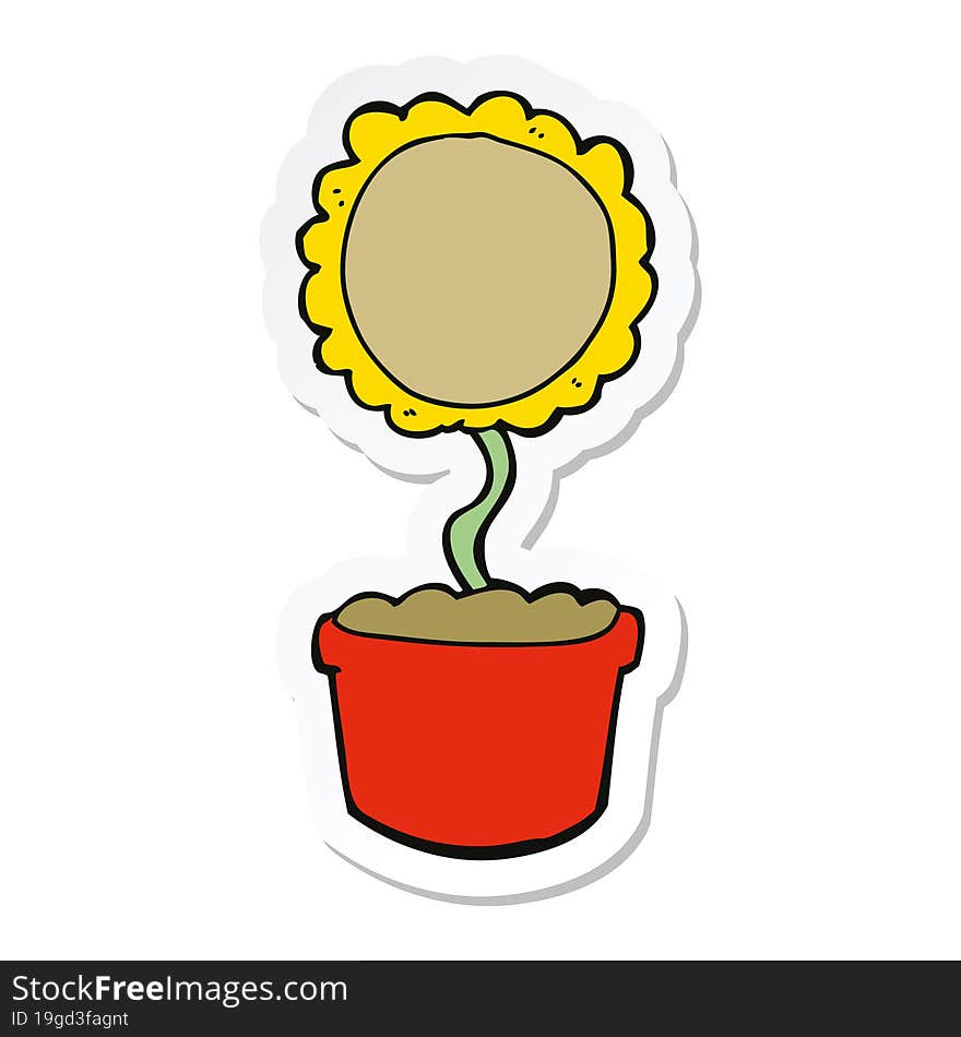 Sticker Of A Cute Cartoon Flower