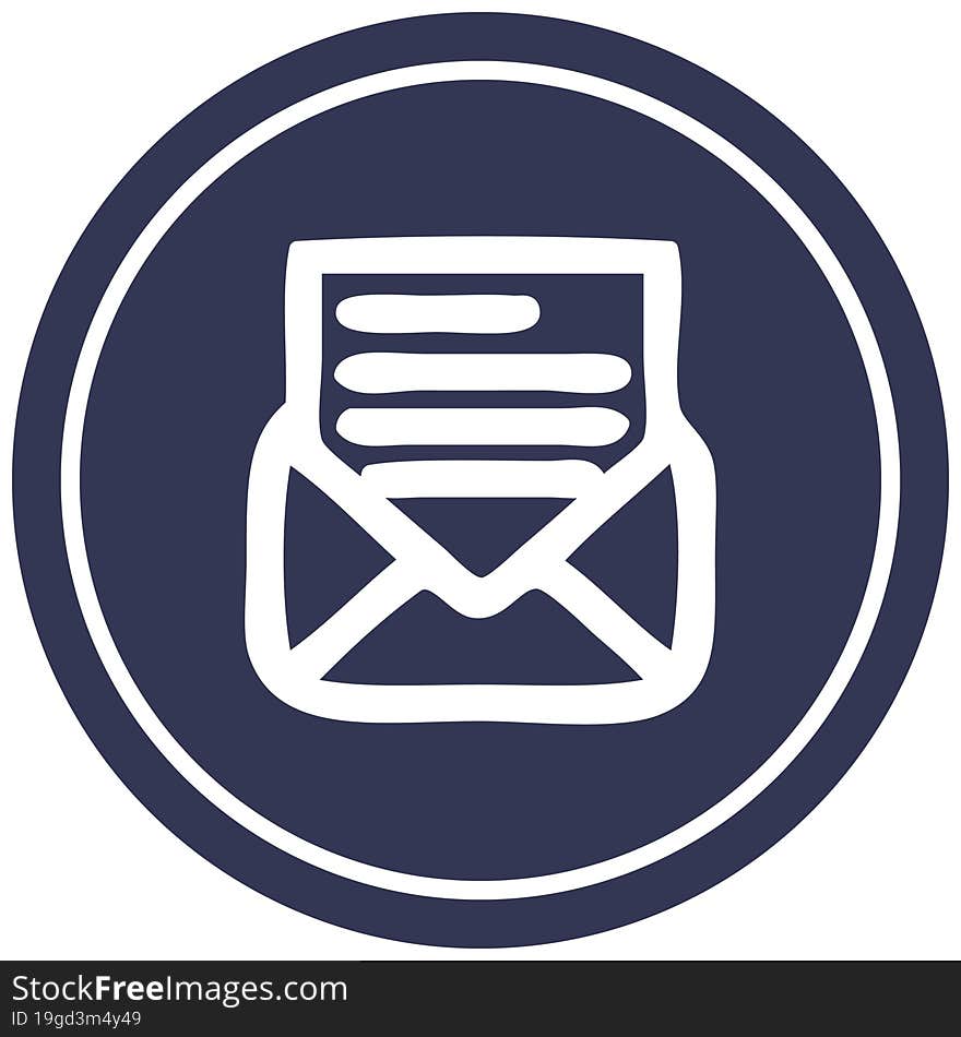 envelope letter circular icon symbol