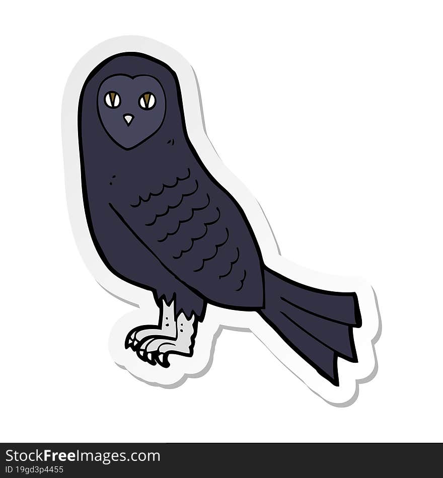 sticker of a cartoon owl