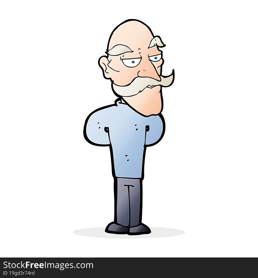 cartoon old man with mustache