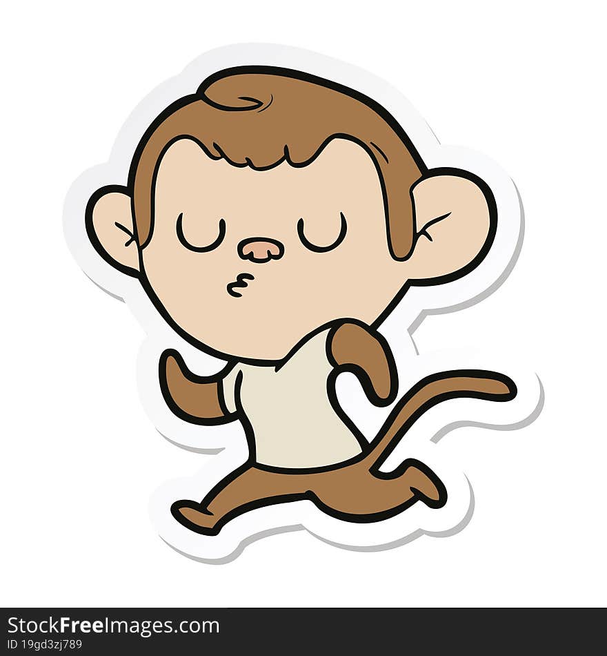 Sticker Of A Cartoon Monkey