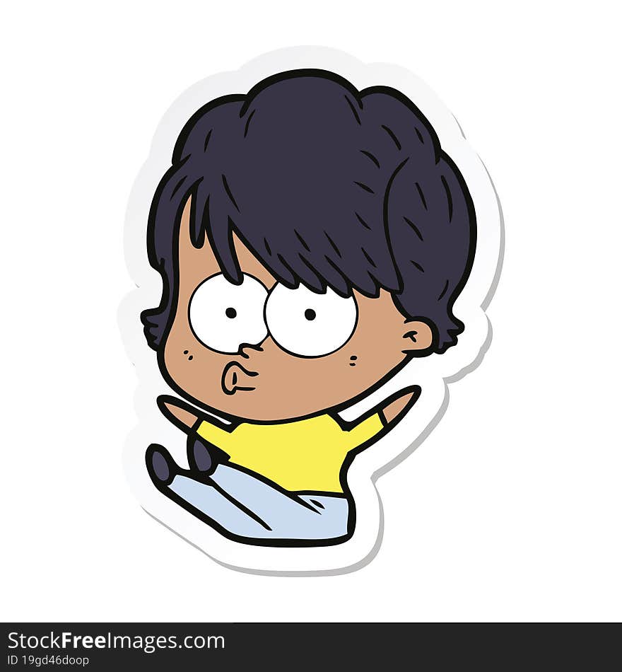 sticker of a cartoon woman