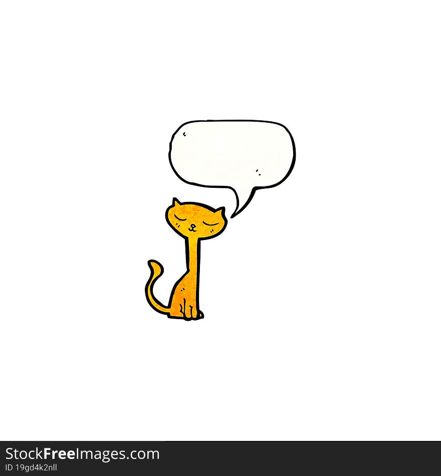 cartoon cat with speech bubble