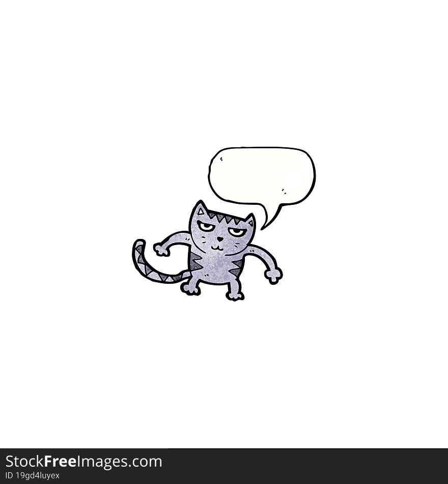 Cartoon Cat With Speech Bubble