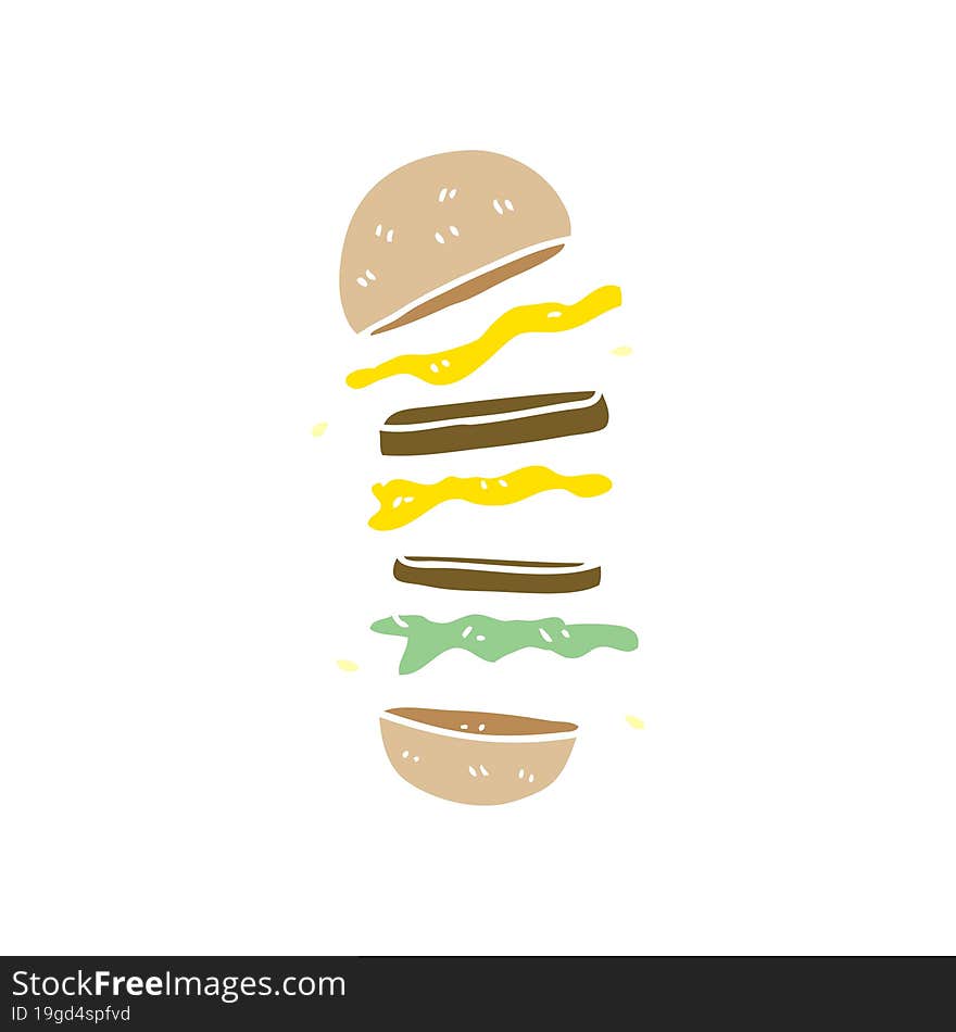 cartoon doodle burger