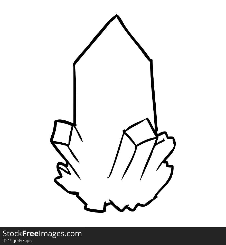 line drawing of a quartz crystal. line drawing of a quartz crystal