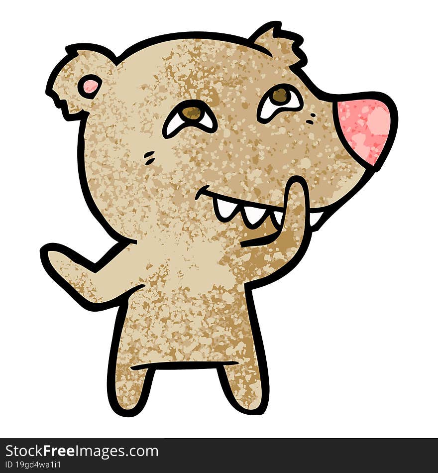 cartoon bear showing teeth. cartoon bear showing teeth