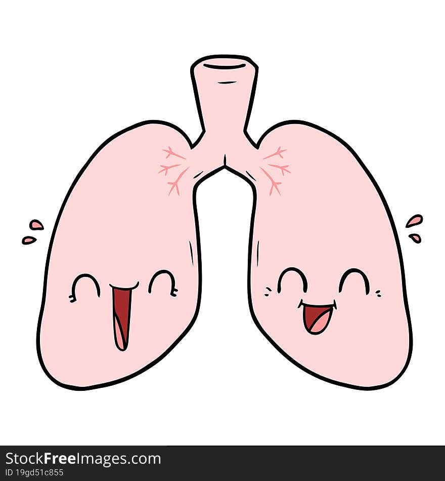 cartoon happy lungs. cartoon happy lungs