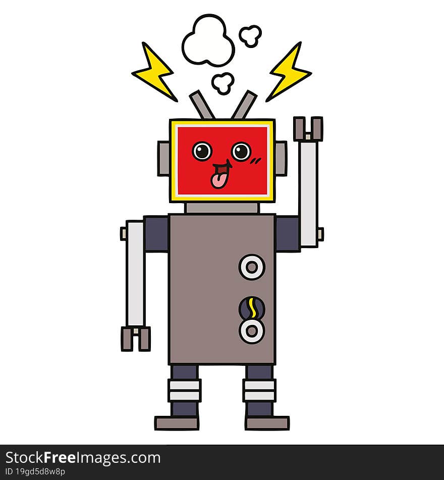 cute cartoon crazed robot