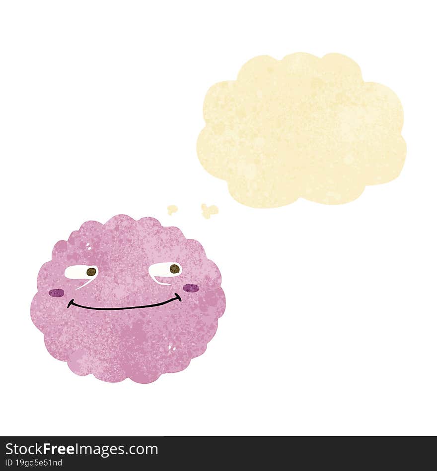 Cartoon Happy Cloud With Thought Bubble