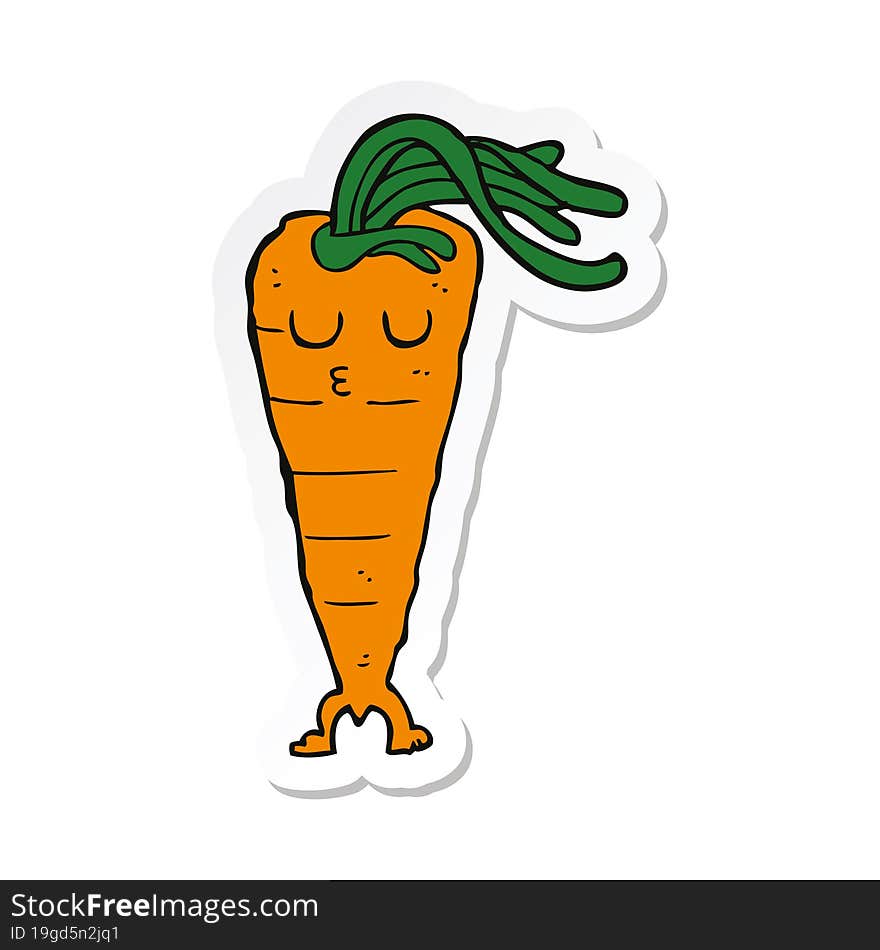 sticker of a cartoon carrot