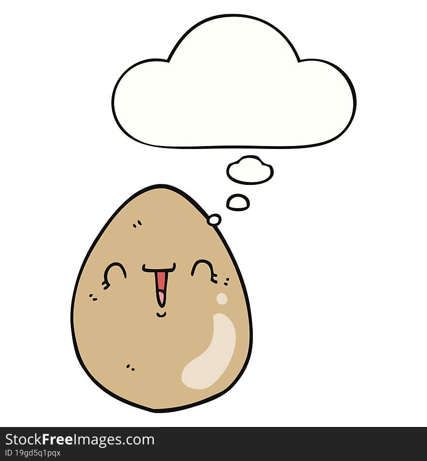 Cartoon Egg And Thought Bubble