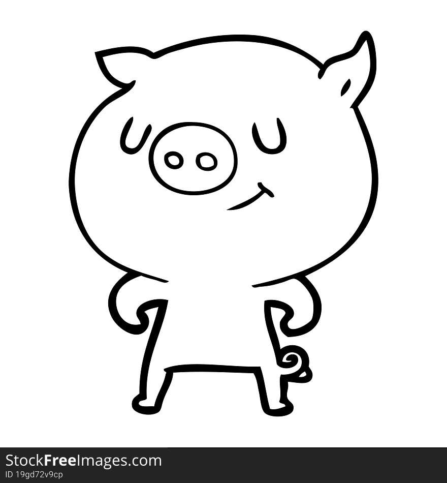 happy cartoon pig. happy cartoon pig