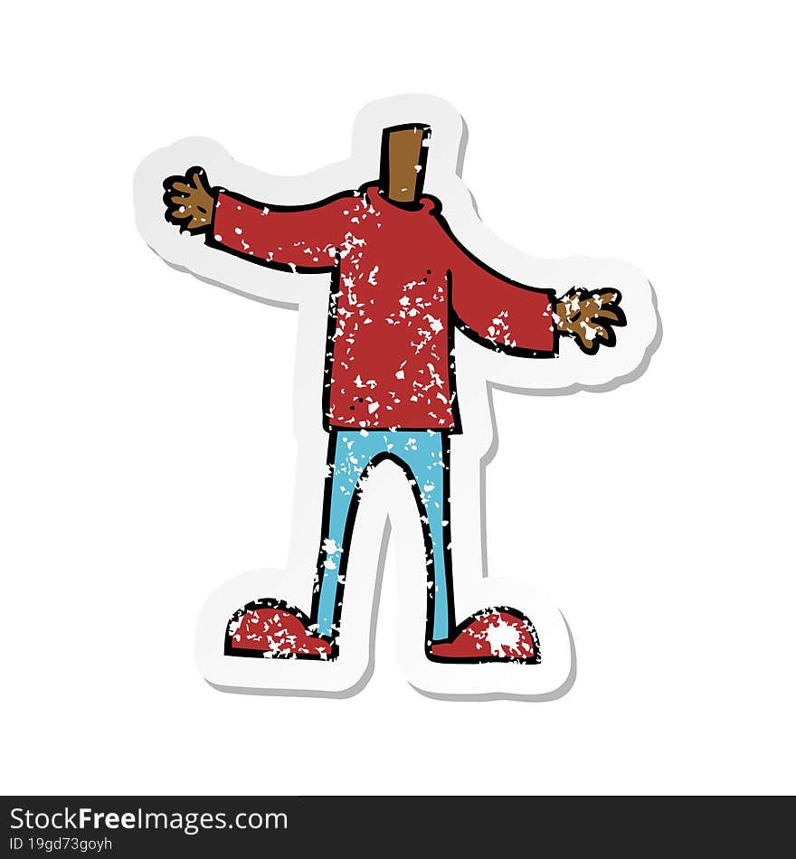 retro distressed sticker of a cartoon body