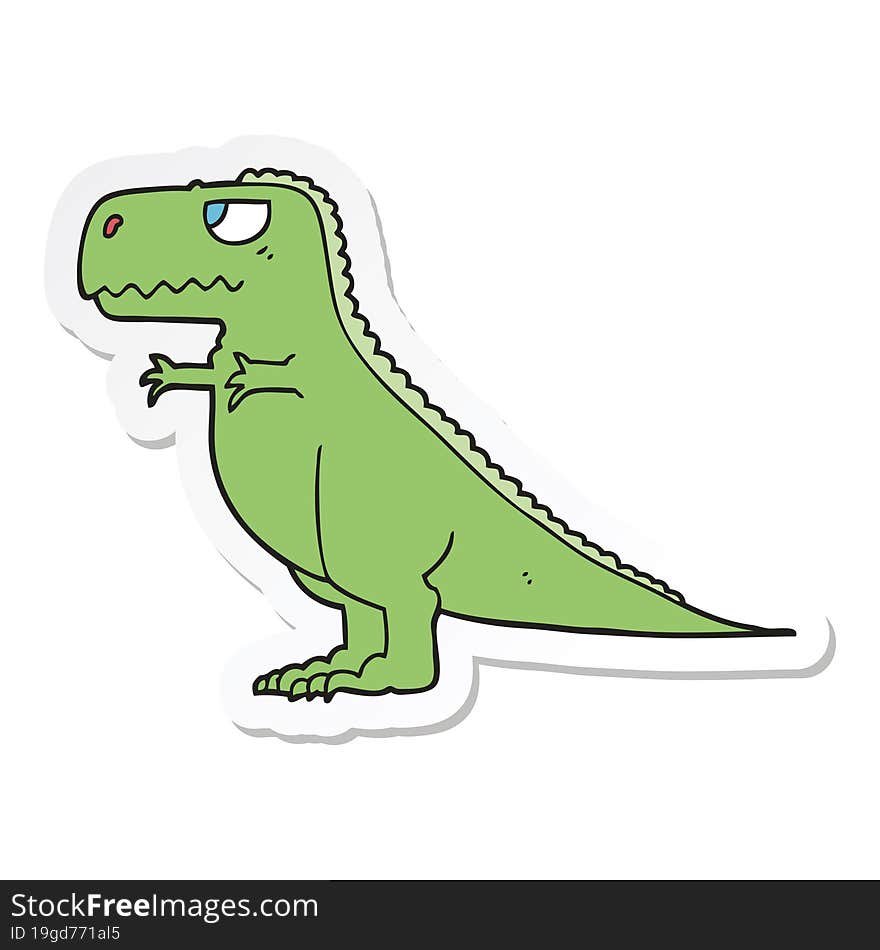 sticker of a cartoon dinosaur