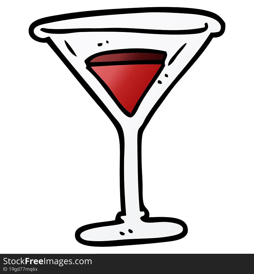 Cartoon Doodle Red Cocktail