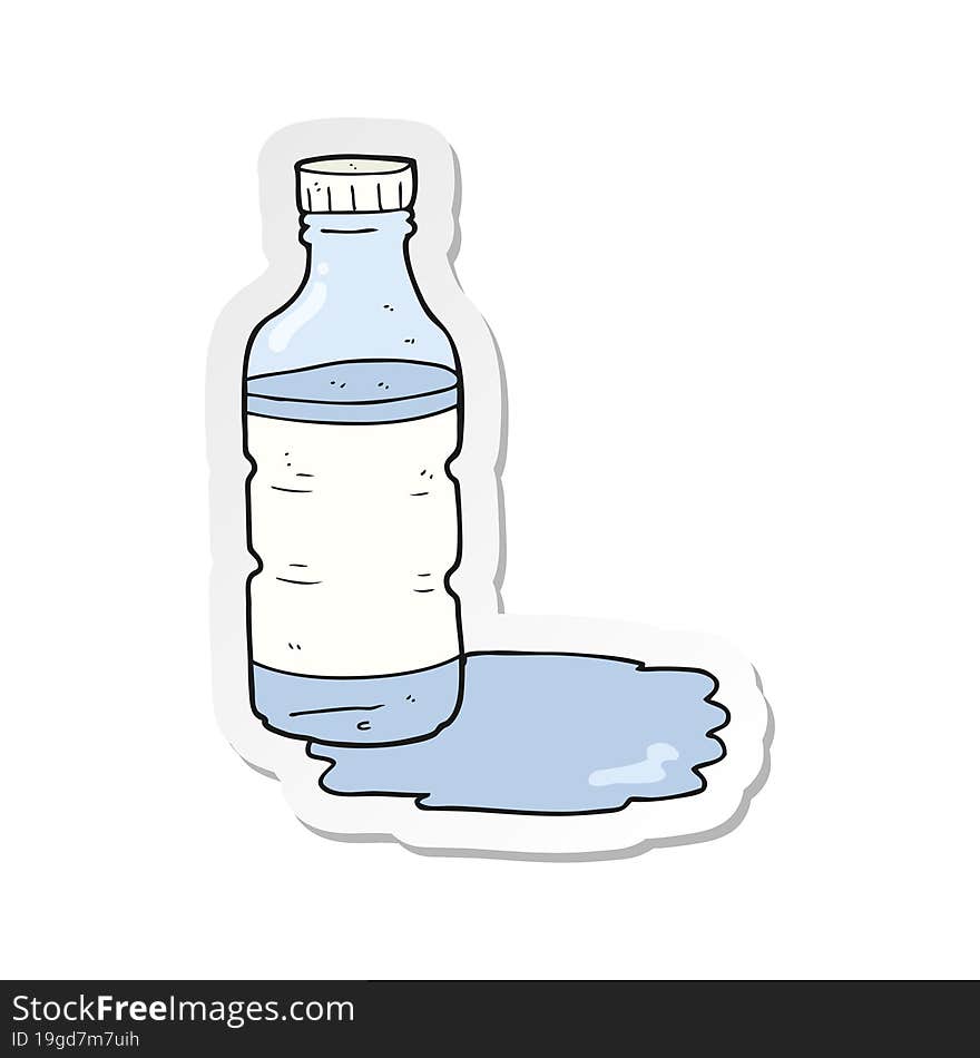 sticker of a cartoon water bottle