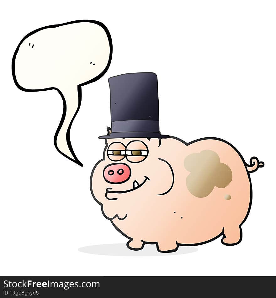 speech bubble cartoon rich pig