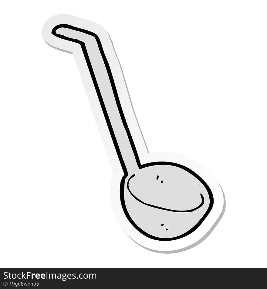 sticker of a cartoon ladle