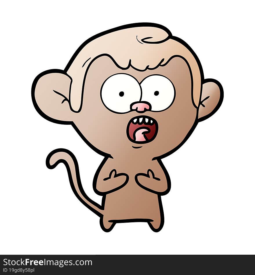 cartoon shocked monkey. cartoon shocked monkey