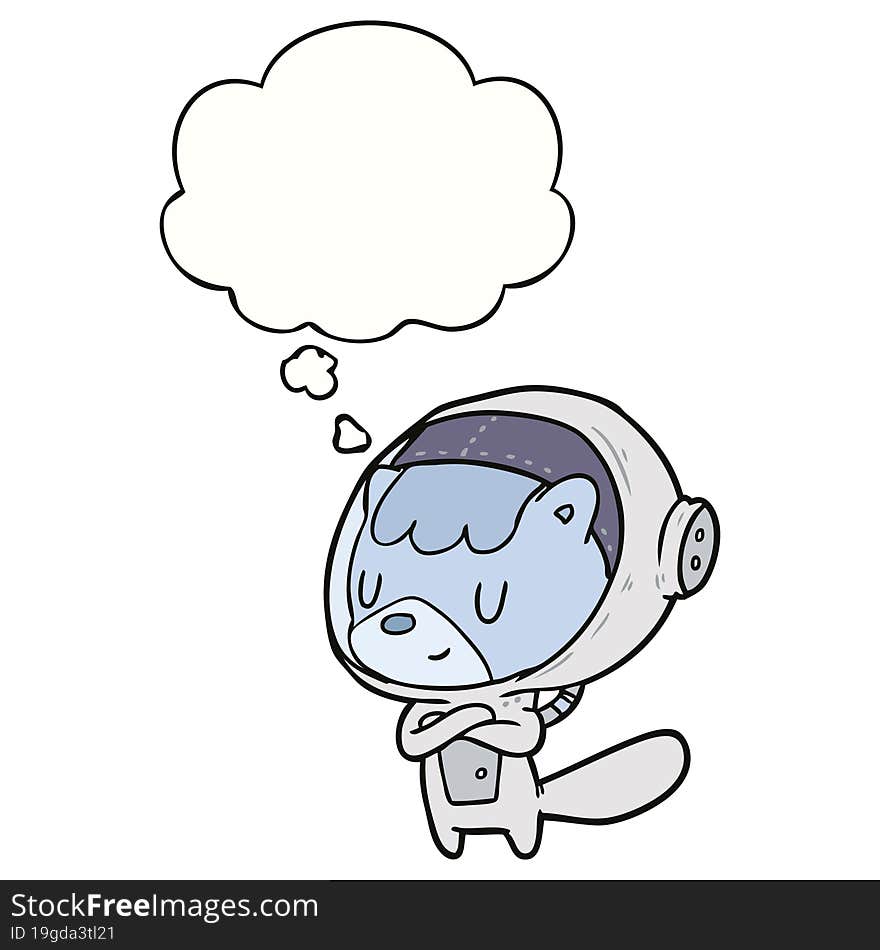 cartoon astronaut animal and thought bubble