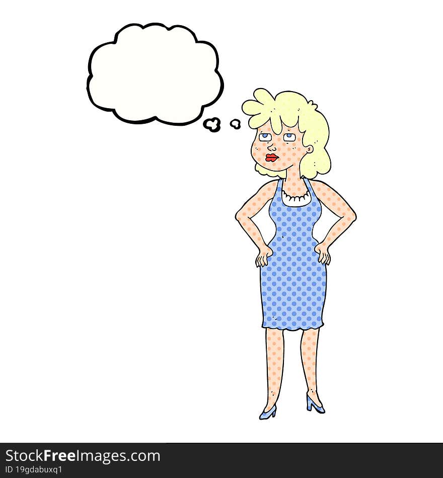 thought bubble cartoon annoyed woman