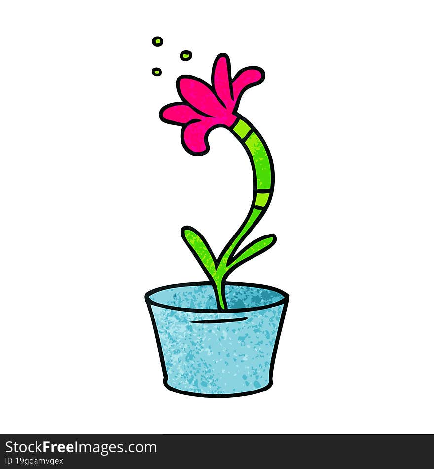 textured cartoon doodle of a house plant