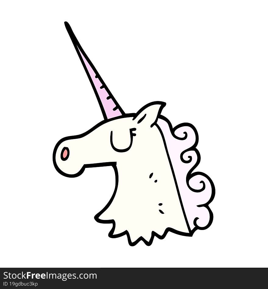 cartoon doodle pretty unicorn