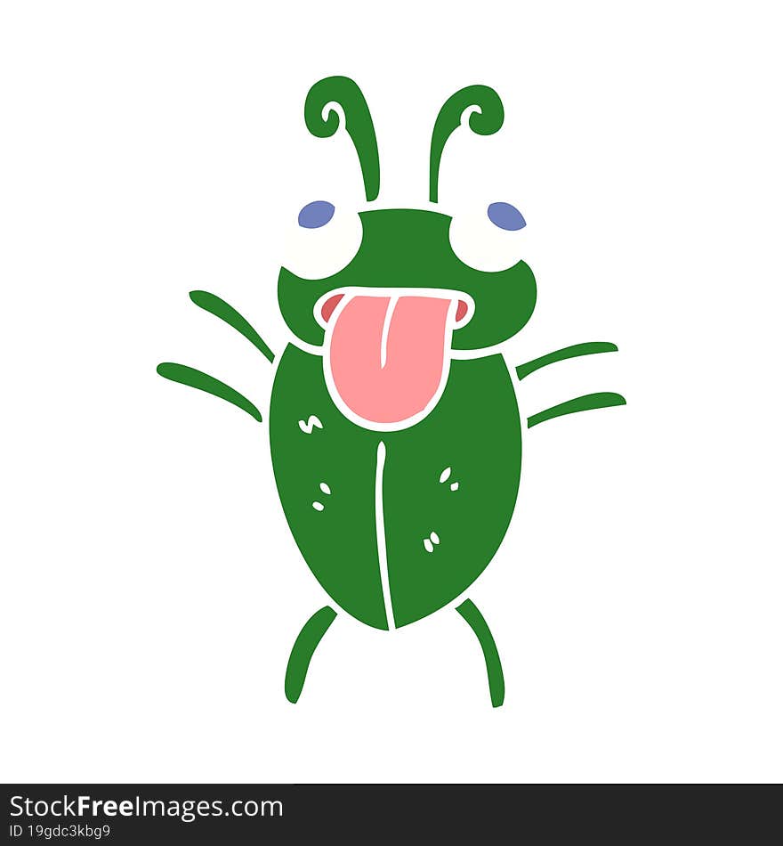 funny flat color style cartoon bug