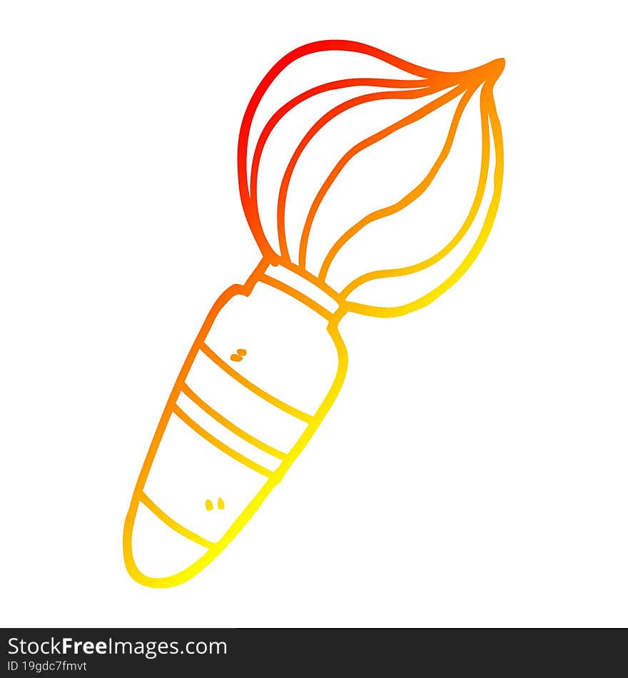 Warm Gradient Line Drawing Cartoon Paint Brush