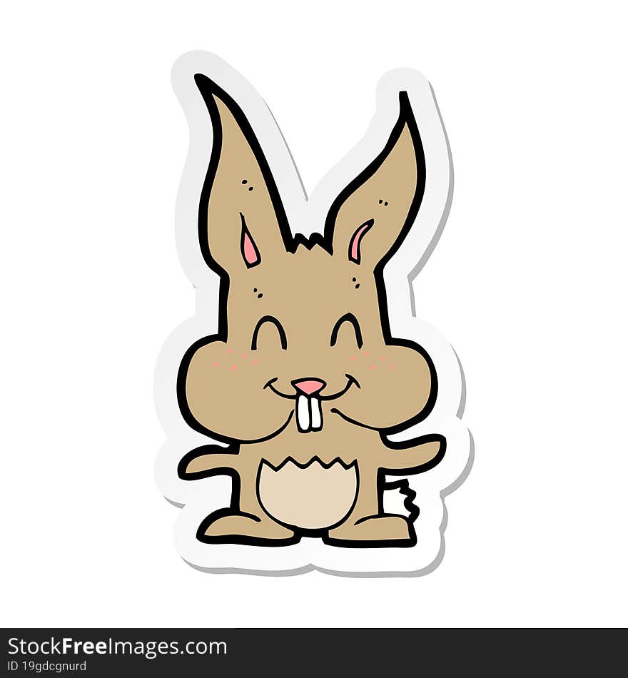 sticker of a cartoon rabbit