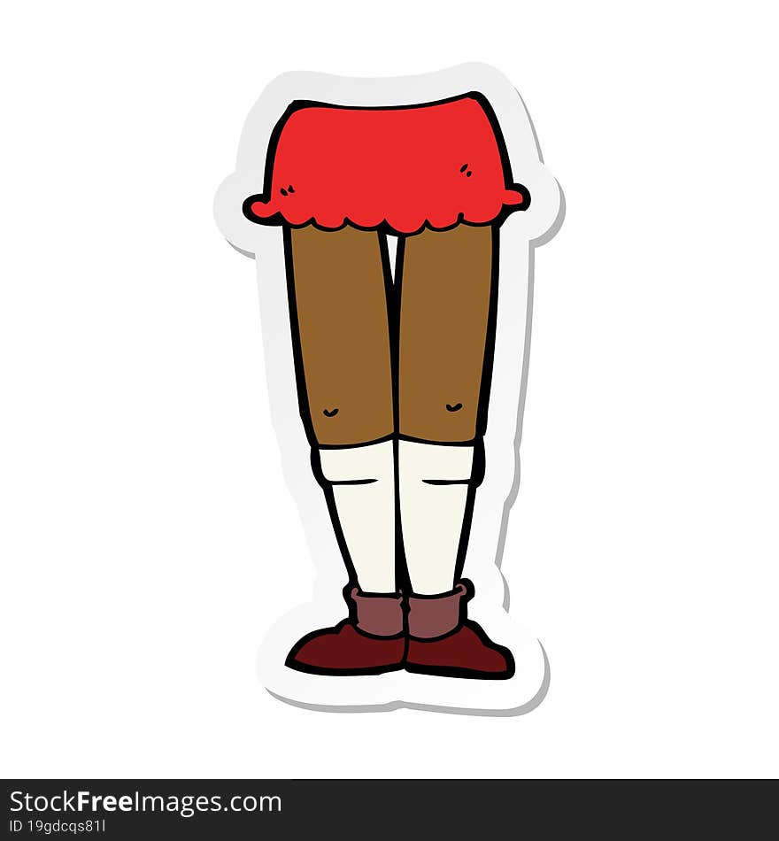 sticker of a cartoon female legs