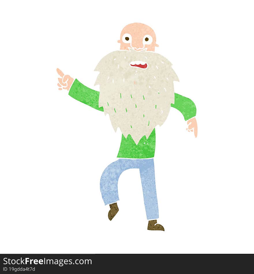 Cartoon Stressed Old Man