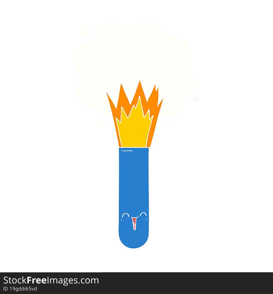 flat color style cartoon exploding chemicals in test tube