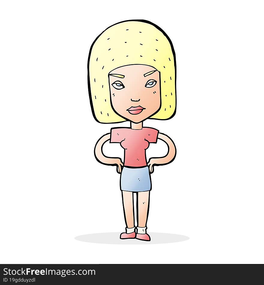 cartoon annoyed woman