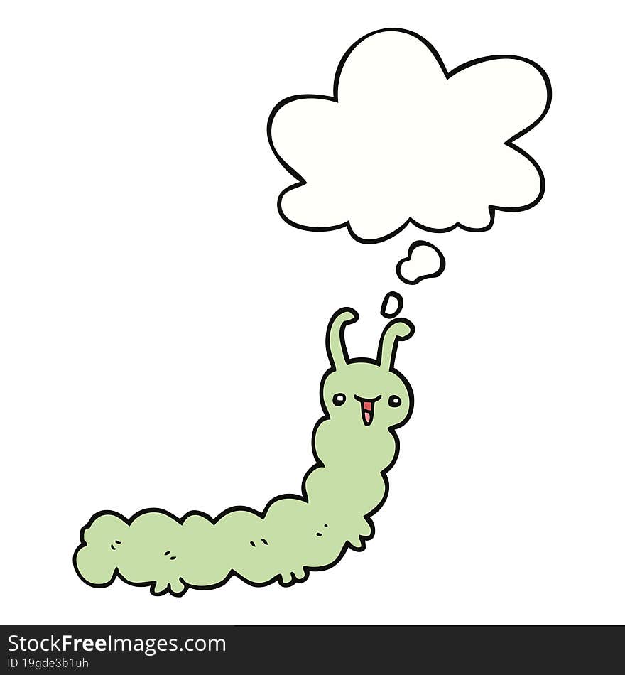 Cartoon Caterpillar And Thought Bubble