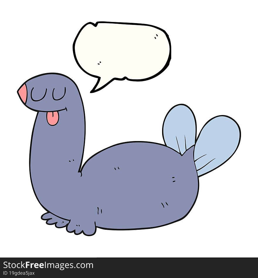 speech bubble cartoon seal