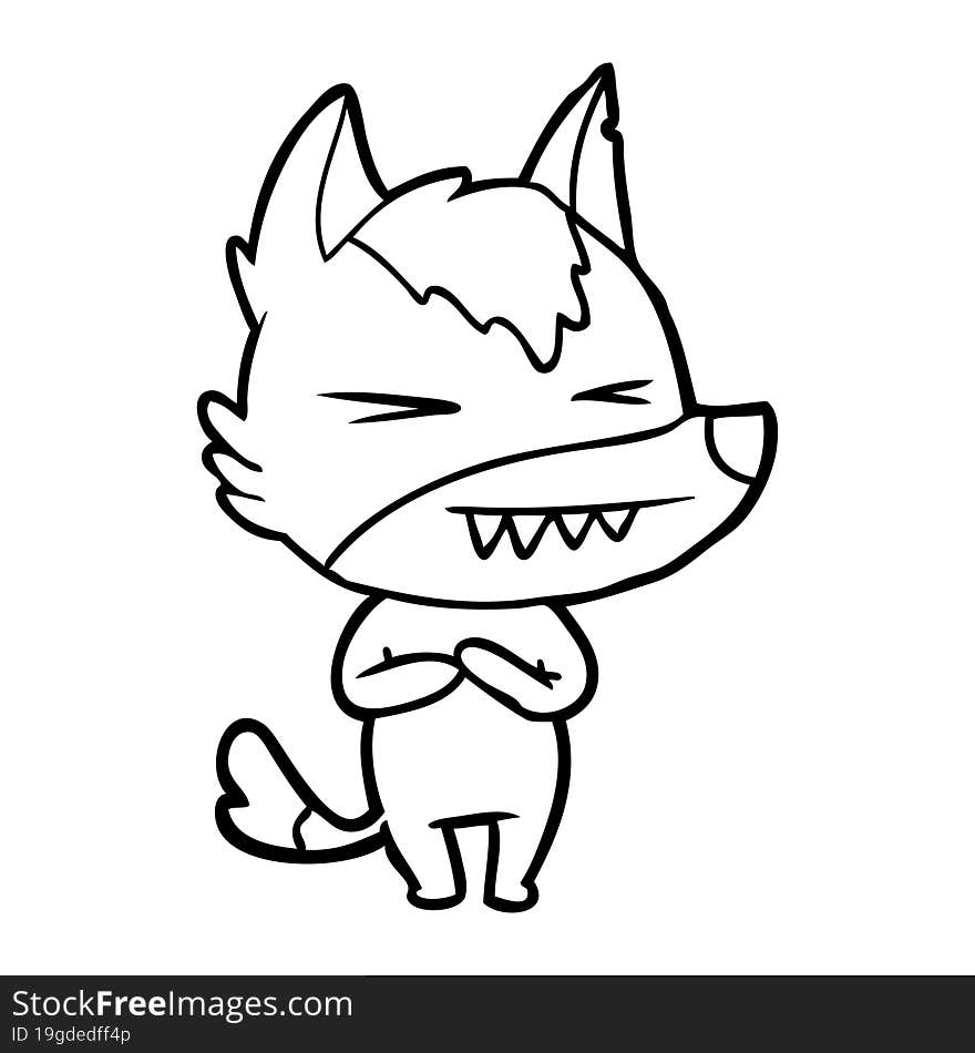 angry wolf cartoon. angry wolf cartoon