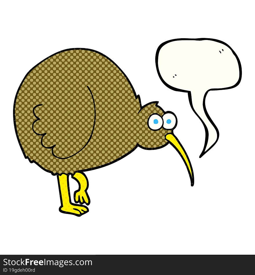 comic book speech bubble cartoon kiwi bird