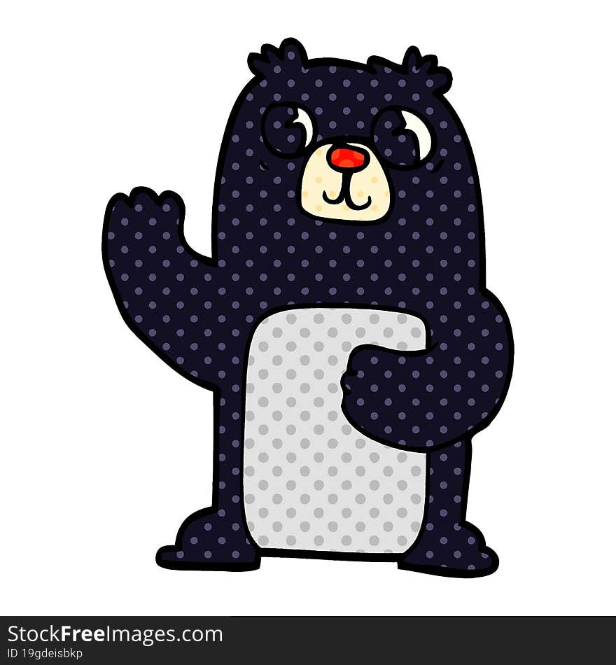 cartoon doodle black bear