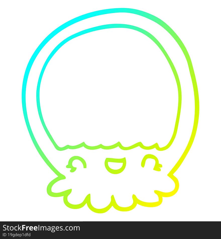 cold gradient line drawing cartoon jellyfish