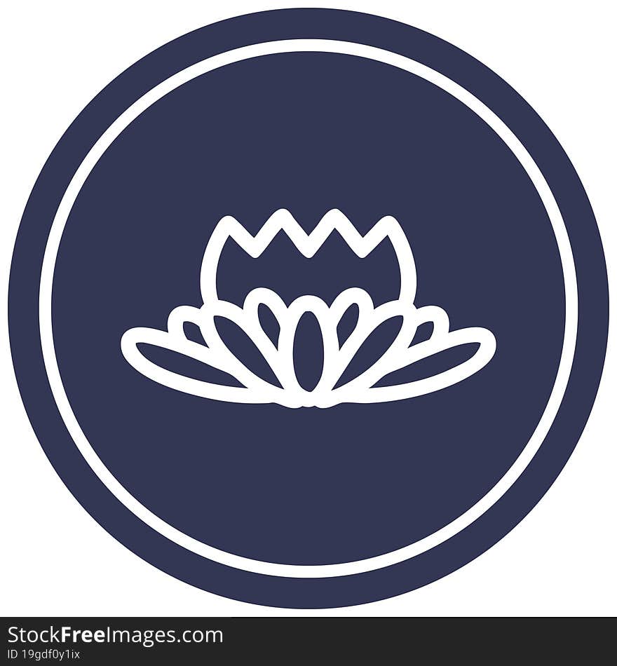 lotus flower circular icon symbol